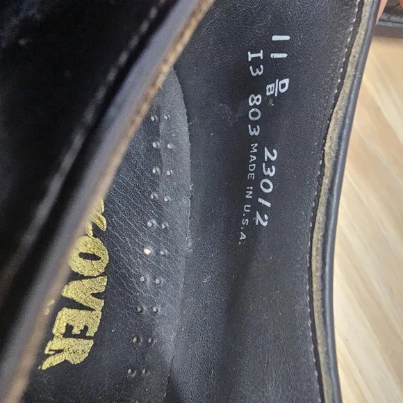 Vintage Oxford Shoes Men 11 D Black Leather Cap Toe Dressy Formal WALK OVER USA