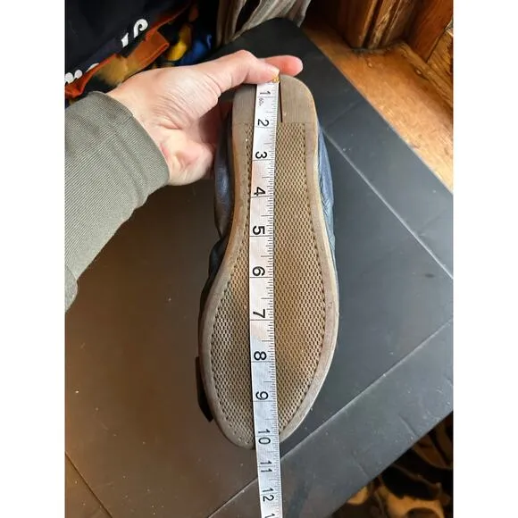 Vintage Prada Blue Bow Leather Ballet Flats Shoes