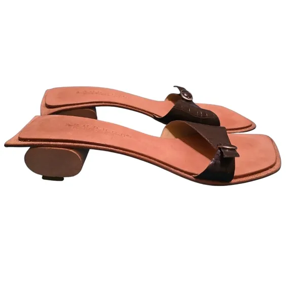 VINTAGE SHANNON DIEGO SLIDE HEELS WOMENS UNIQUE HEEL  SIZE 7M