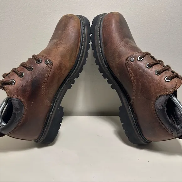 Vintage Sketchers Leather Upper Boots Men’s Size 8 Brown Y2K Hiking Shoes