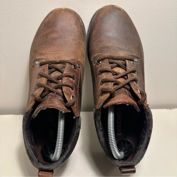 Vintage Sketchers Leather Upper Boots Men’s Size 8 Brown Y2K Hiking Shoes