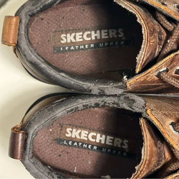 Vintage Sketchers Leather Upper Boots Men’s Size 8 Brown Y2K Hiking Shoes