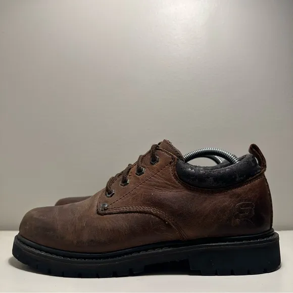 Vintage Sketchers Leather Upper Boots Men’s Size 8 Brown Y2K Hiking Shoes