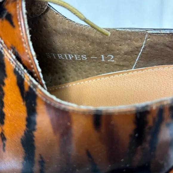 Vintage Zoot Suit Brown Zebra Oxford Formal Dress Shoe Rare OOAK NWOT