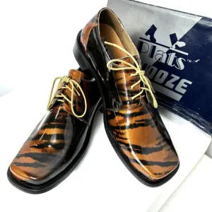 Vintage Zoot Suit Brown Zebra Oxford Formal Dress Shoe Rare OOAK NWOT