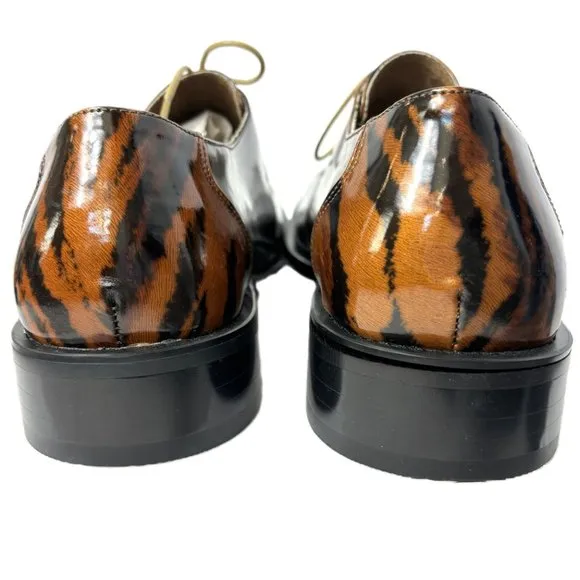 Vintage Zoot Suit Brown Zebra Oxford Formal Dress Shoe Rare OOAK NWOT