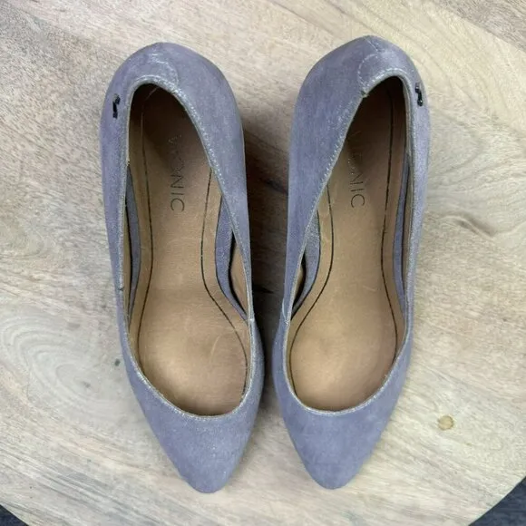 Vionic Womens Metallic purple/grayish Heels pumps Size 7 snake skin print