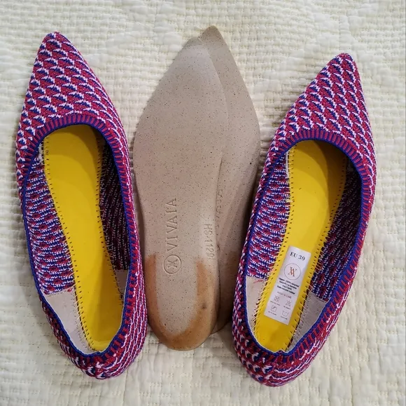 VIVAIA Aria 2,0 Pink and Blue Knit Flats Size 39