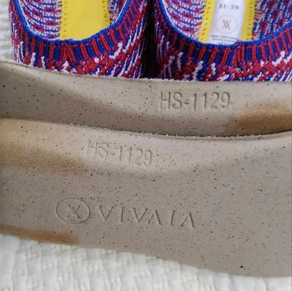 VIVAIA Aria 2,0 Pink and Blue Knit Flats Size 39