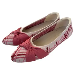Vivaia Bibi Almond Toe Knotted Flats Multi Red Plaid Women’s Size 9.5 EUC