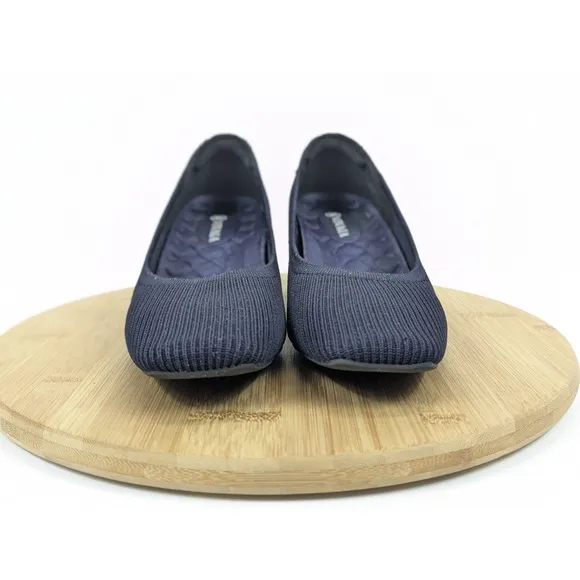Vivaia Wedge Margot Square Shoes Size 8.5 Womans EU 39.5 Blue Heel