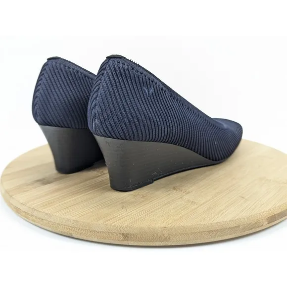 Vivaia Wedge Margot Square Shoes Size 8.5 Womans EU 39.5 Blue Heel