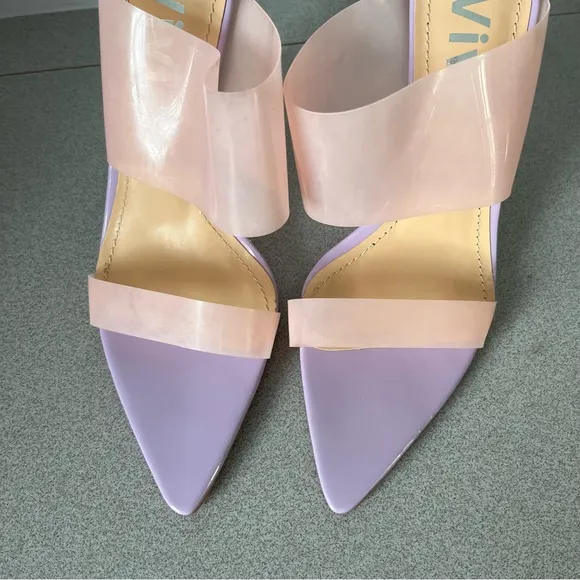 ViVI PVC Open Toe Mules Pumps Stiletto Heels Sz 8