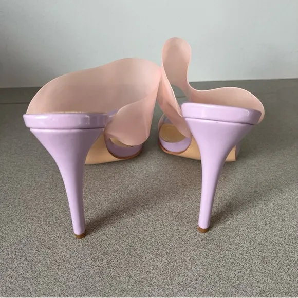ViVI PVC Open Toe Mules Pumps Stiletto Heels Sz 8