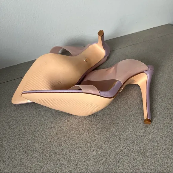 ViVI PVC Open Toe Mules Pumps Stiletto Heels Sz 8