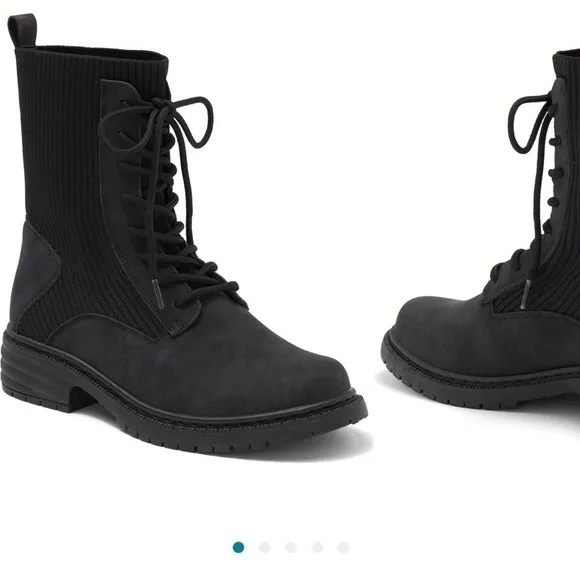 WANTED FOOTWEAR StretchKnit Combat Boot (Women) Black Shoes Size 10
