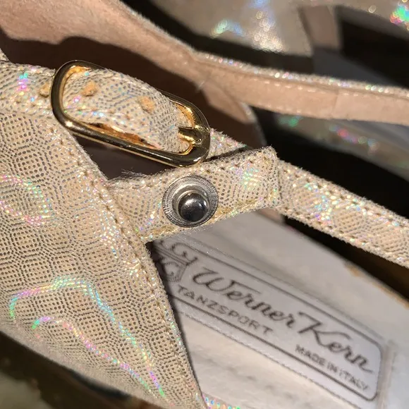 WERNER KERN Dance shoes Latin Ballroom iridescent Snake Leather UK 8/US 10 EUC