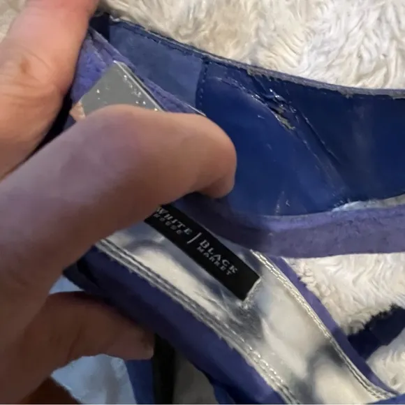 White House Black Market Blue Leather Maria Heels size 10M