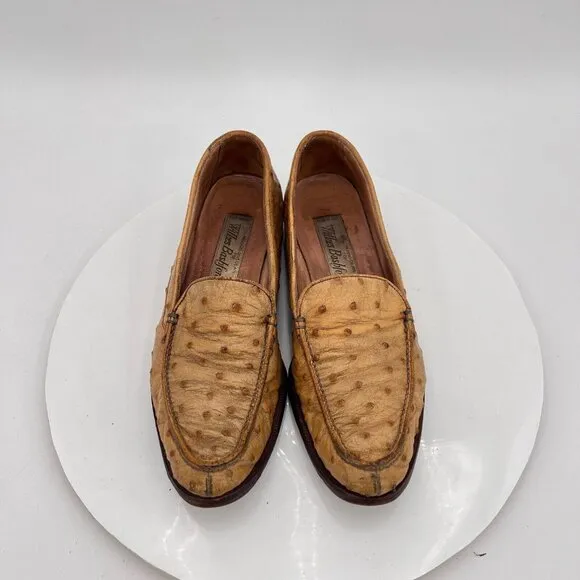 Wilson and Dean for Wilkes Bashford Women Size 6.5M Brown Ostrich Leather Shoes