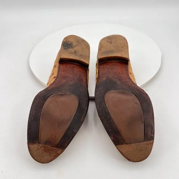 Wilson and Dean for Wilkes Bashford Women Size 6.5M Brown Ostrich Leather Shoes
