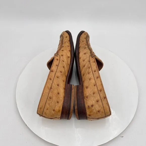 Wilson and Dean for Wilkes Bashford Women Size 6.5M Brown Ostrich Leather Shoes