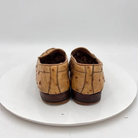 Wilson and Dean for Wilkes Bashford Women Size 6.5M Brown Ostrich Leather Shoes