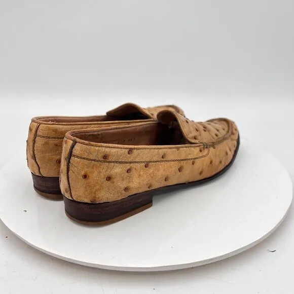 Wilson and Dean for Wilkes Bashford Women Size 6.5M Brown Ostrich Leather Shoes