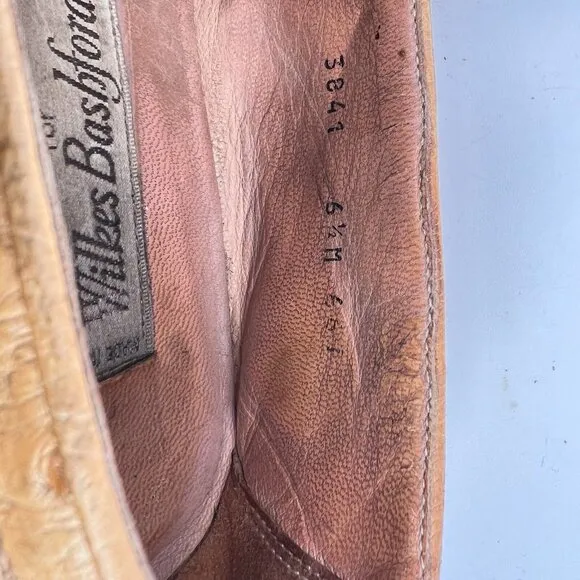 Wilson and Dean for Wilkes Bashford Women Size 6.5M Brown Ostrich Leather Shoes