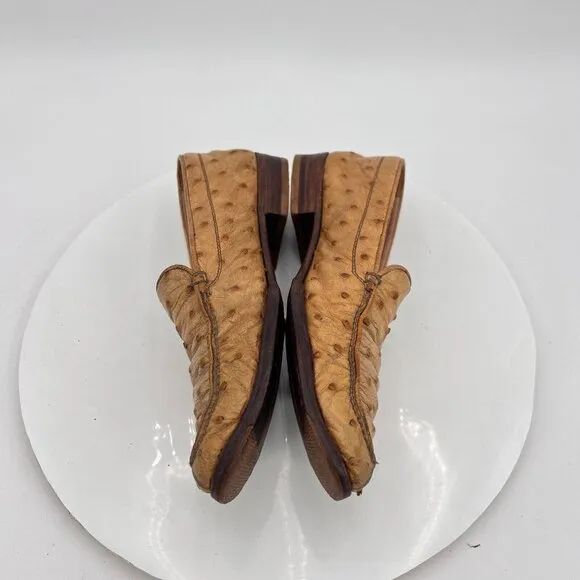 Wilson and Dean for Wilkes Bashford Women Size 6.5M Brown Ostrich Leather Shoes