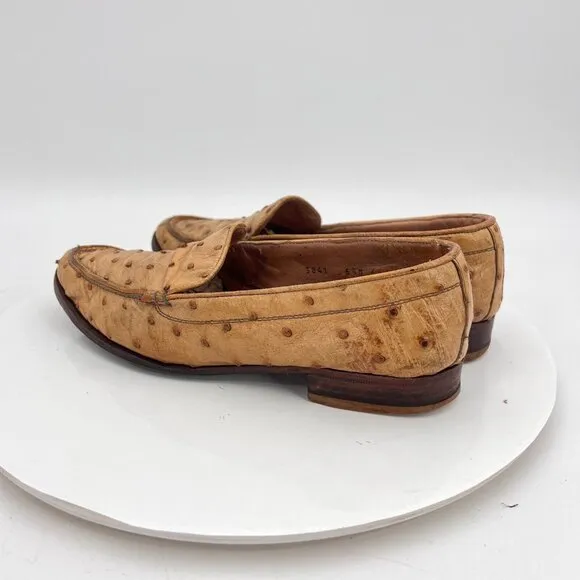 Wilson and Dean for Wilkes Bashford Women Size 6.5M Brown Ostrich Leather Shoes