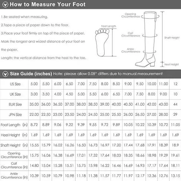 Women Comfortable Low Heel Pull on Knee High Boots Stylish Square Toe Black Shoe