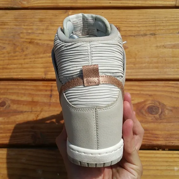 Women Nike Dunk Sky Hi High Wedge Wedges Beige Gold Sneakers Shoes