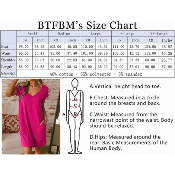 Women V-Neck Short Sleeve Summer Dresses Rose Red