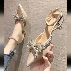 Women's Elegant High Heel Pumps With Bow Detail