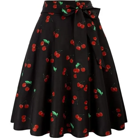 Women's High Waist A-Line Pockets Skirt Skater Flared Midi Skirt