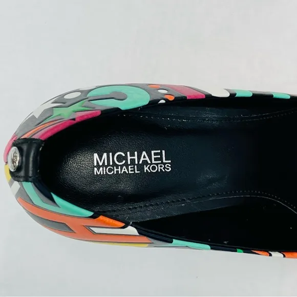Women's MICHAEL Michael Kors Dorothy Flex Asymmetric Logo Leather Pumps Shoes 8