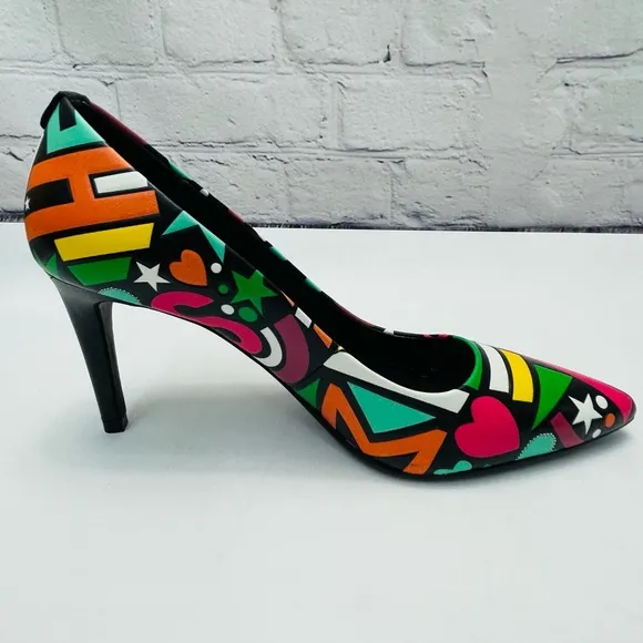 Women's MICHAEL Michael Kors Dorothy Flex Asymmetric Logo Leather Pumps Shoes 8