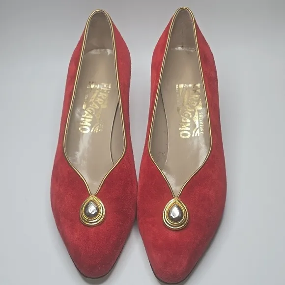 Women's Red Suede Flats