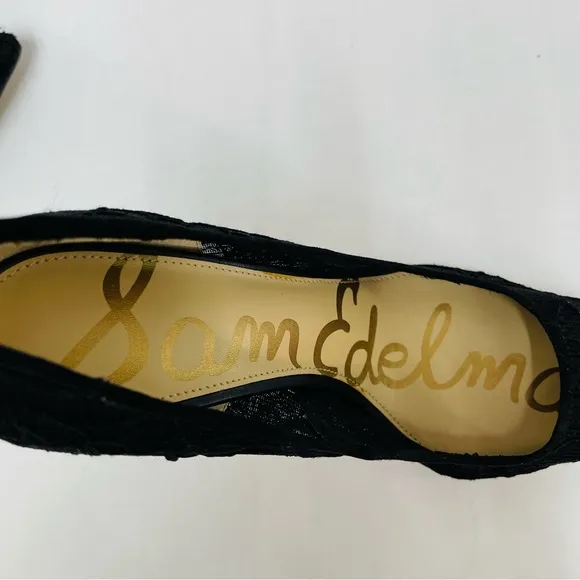 Women's Sam Edelman Black Lace High Heel Pumps Shoes 7.5