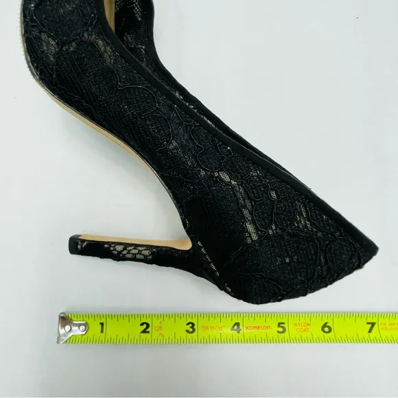 Women's Sam Edelman Black Lace High Heel Pumps Shoes 7.5