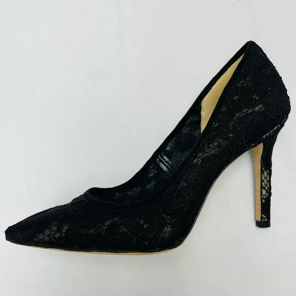 Women's Sam Edelman Black Lace High Heel Pumps Shoes 7.5