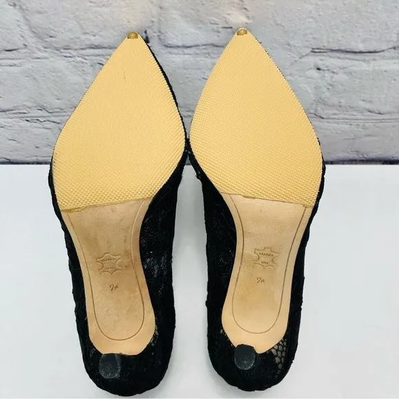 Women's Sam Edelman Black Lace High Heel Pumps Shoes 7.5