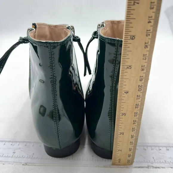 XYD Women's Pointed Closed Toe Flats Ankle Boots Low Heel Basic Booties Green