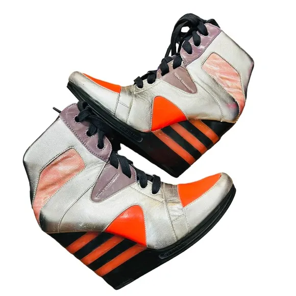 Y-3 Yohji Yamamoto Adidas 2010 Collection Lace up Cushion Wedge Shoes Size 8.5