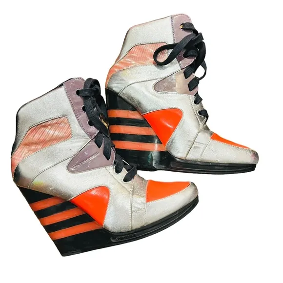 Y-3 Yohji Yamamoto Adidas 2010 Collection Lace up Cushion Wedge Shoes Size 8.5