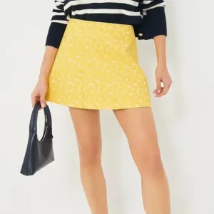 Yellow Daisy Jacquard Meg Mini Skirt