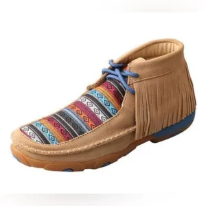 Youth size 2.5 Twisted X chukka driving mocs Aztec fringe lace up western serape