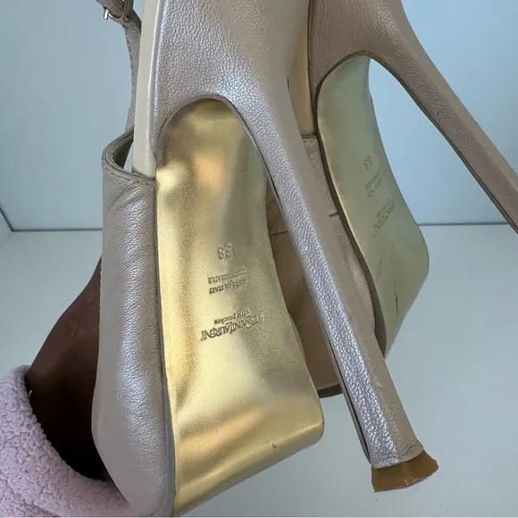 YSL $795 Tribtoo 105 Slingbac Heels ◻️ 38