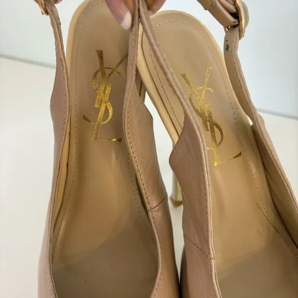 YSL $795 Tribtoo 105 Slingbac Heels ◻️ 38