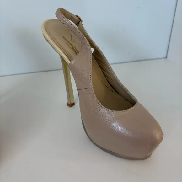 YSL $795 Tribtoo 105 Slingbac Heels ◻️ 38
